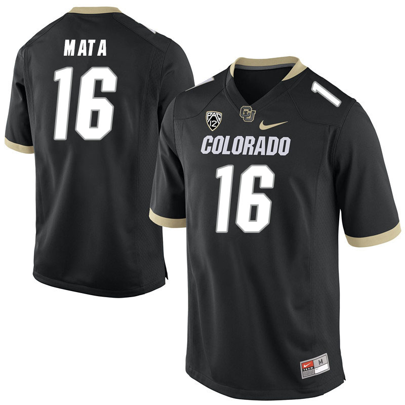 Men #16 Alejandro Mata Colorado Buffaloes College Football Jerseys Stitched Sale-Black